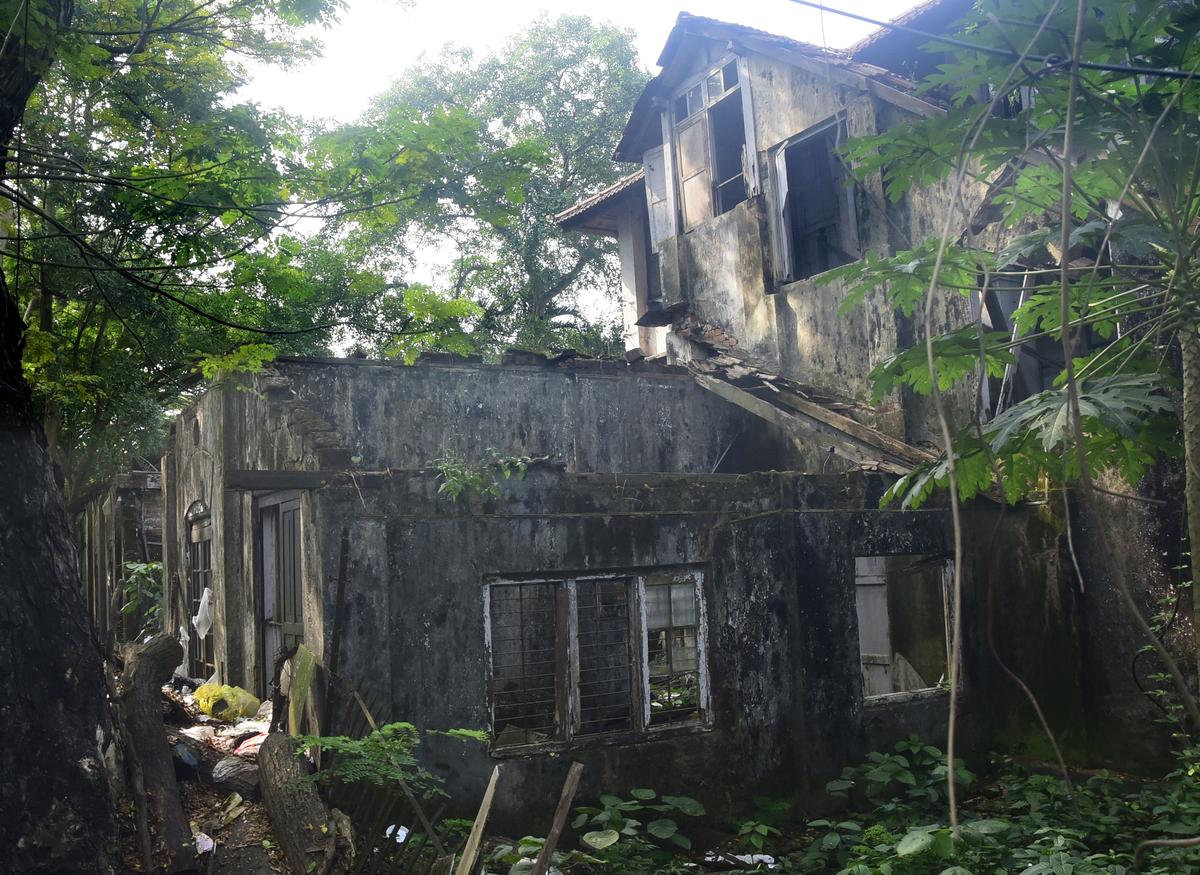 A view of the crumbling Commonwealth Trust Handloom Weaving Factory