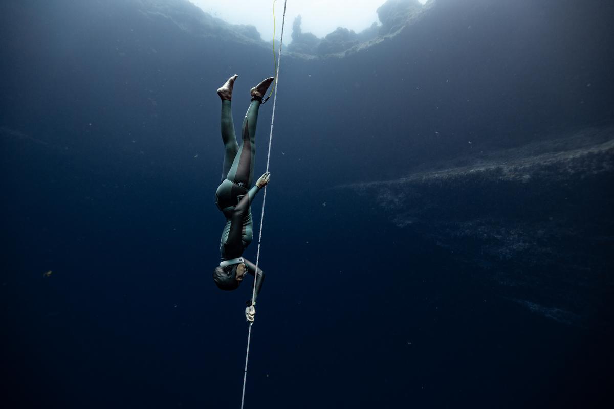 Last year, Shaker competed at Vertical Blue in the Bahamas, often referred to as the Wimbledon of Freediving