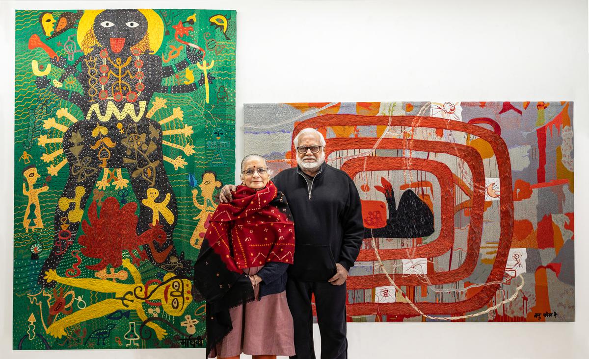 Artist couple Manu and Madhvi Parekh.