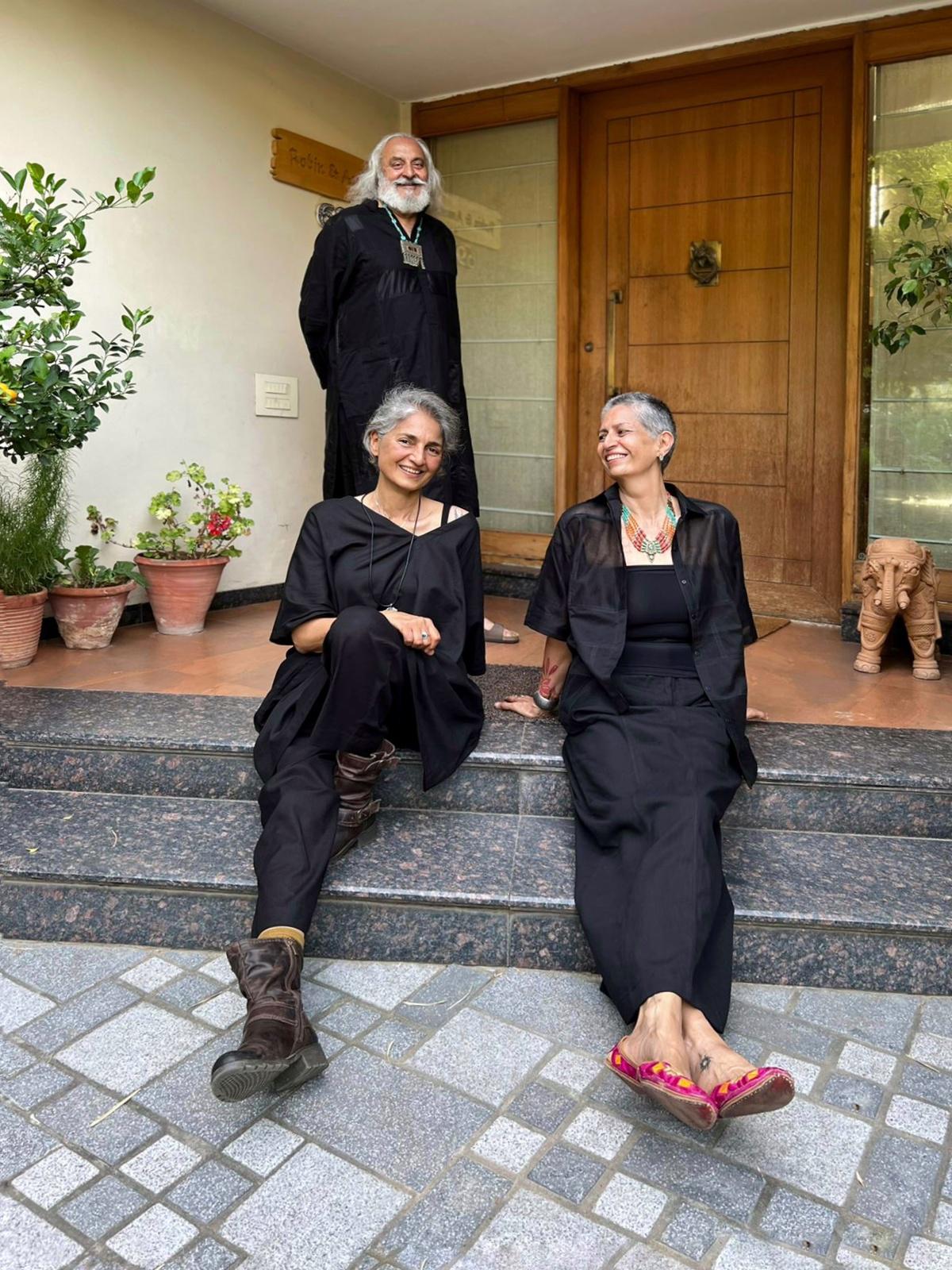 Usha Hooda (seated left) and Amrita and Robin Nakai