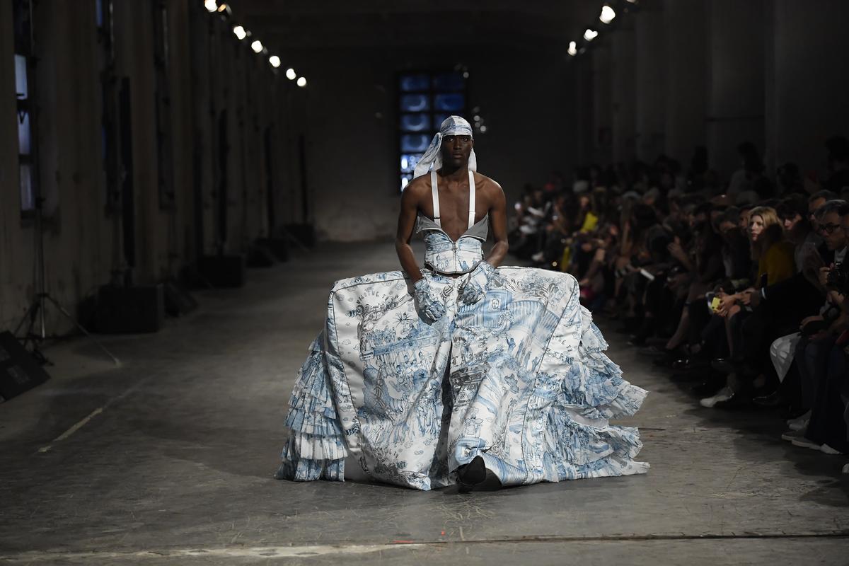 An outfit from Andrea Grossi’s ‘Welcome to DeusLand’ collection