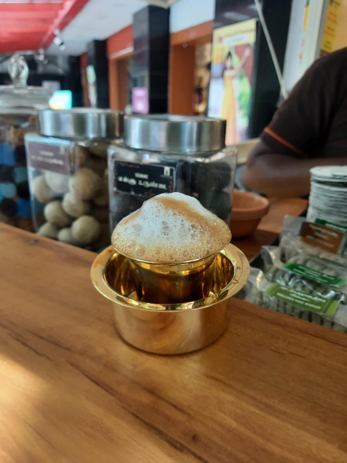 Filter coffee is priced at ₹20 at the outlet