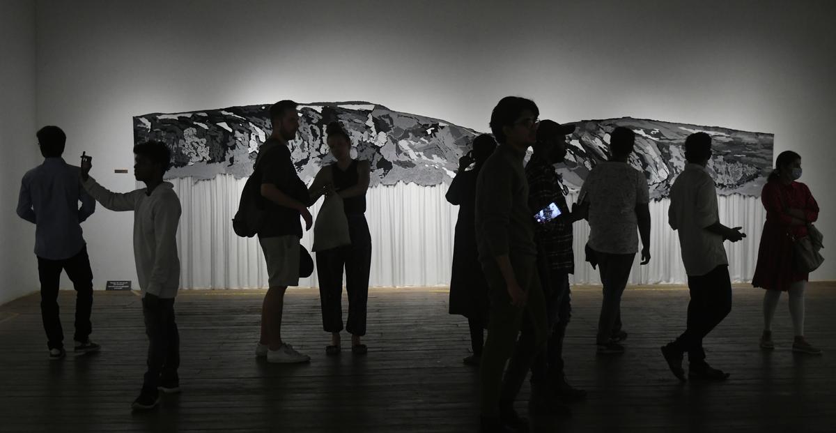 Visitors at the last edition of the on Kochi-Muziris Biennale Visitors at the last edition of the on Kochi-Muziris Biennale