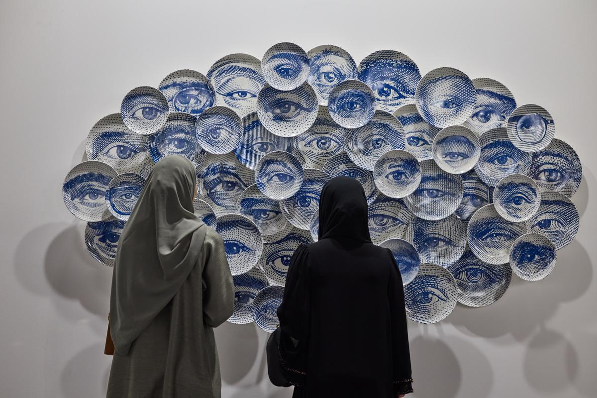 Visitors at Art Dubai 