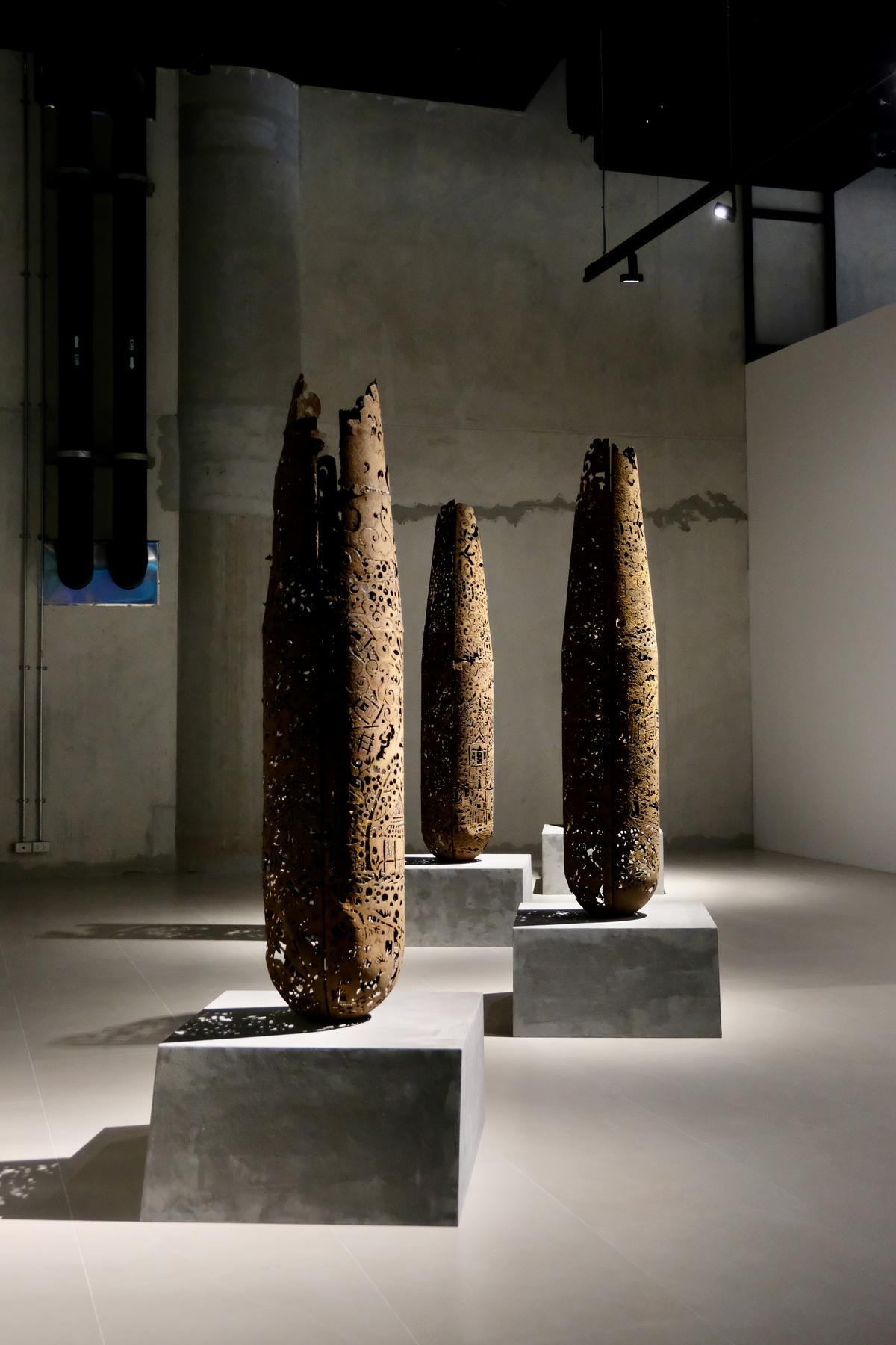 Bounpaul Phothyzan’s sculptures that are carved out of bomb casings