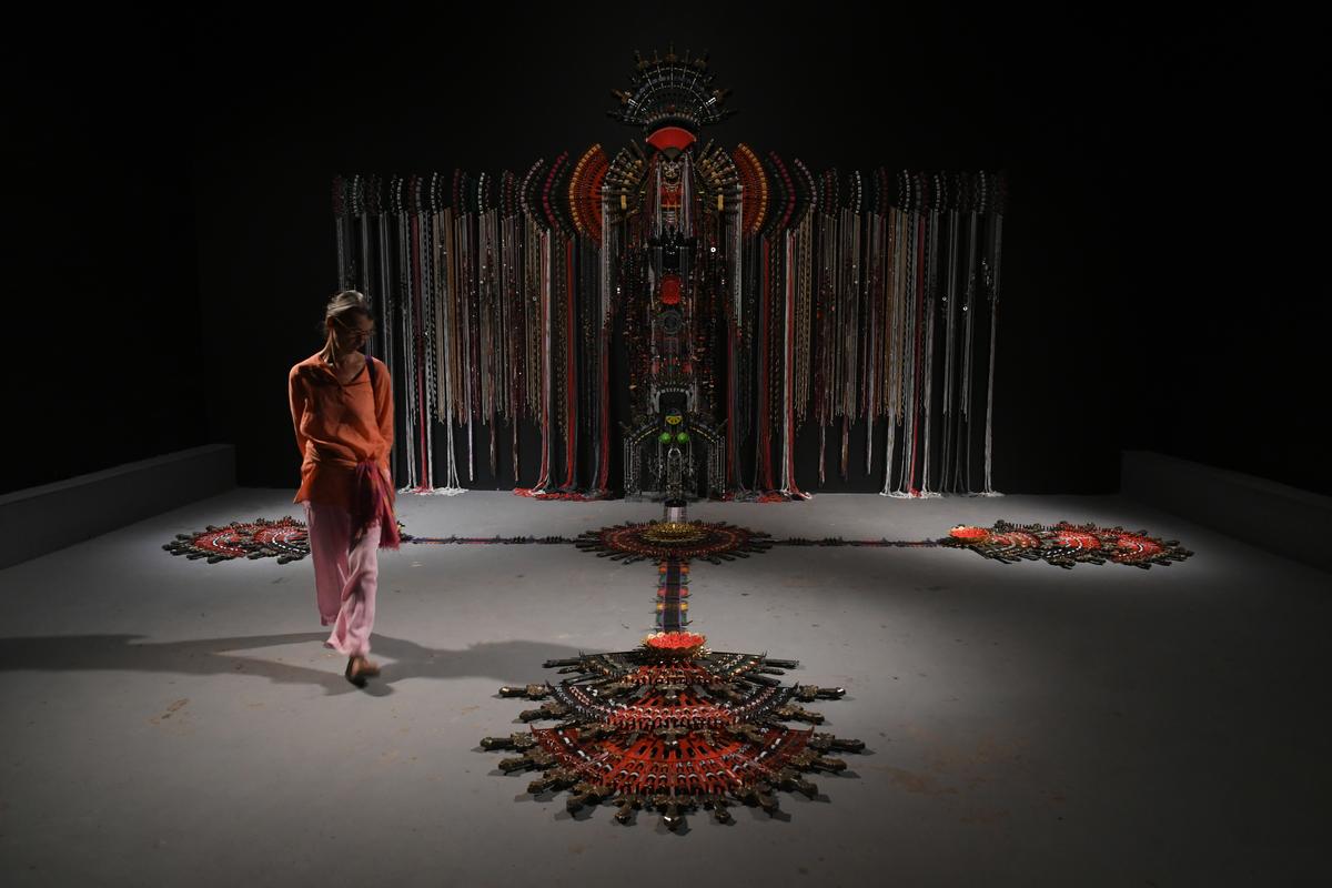 Artist Anne Samat’s installation Cannot Be Broken and Won’t Live Unspoken (2022)