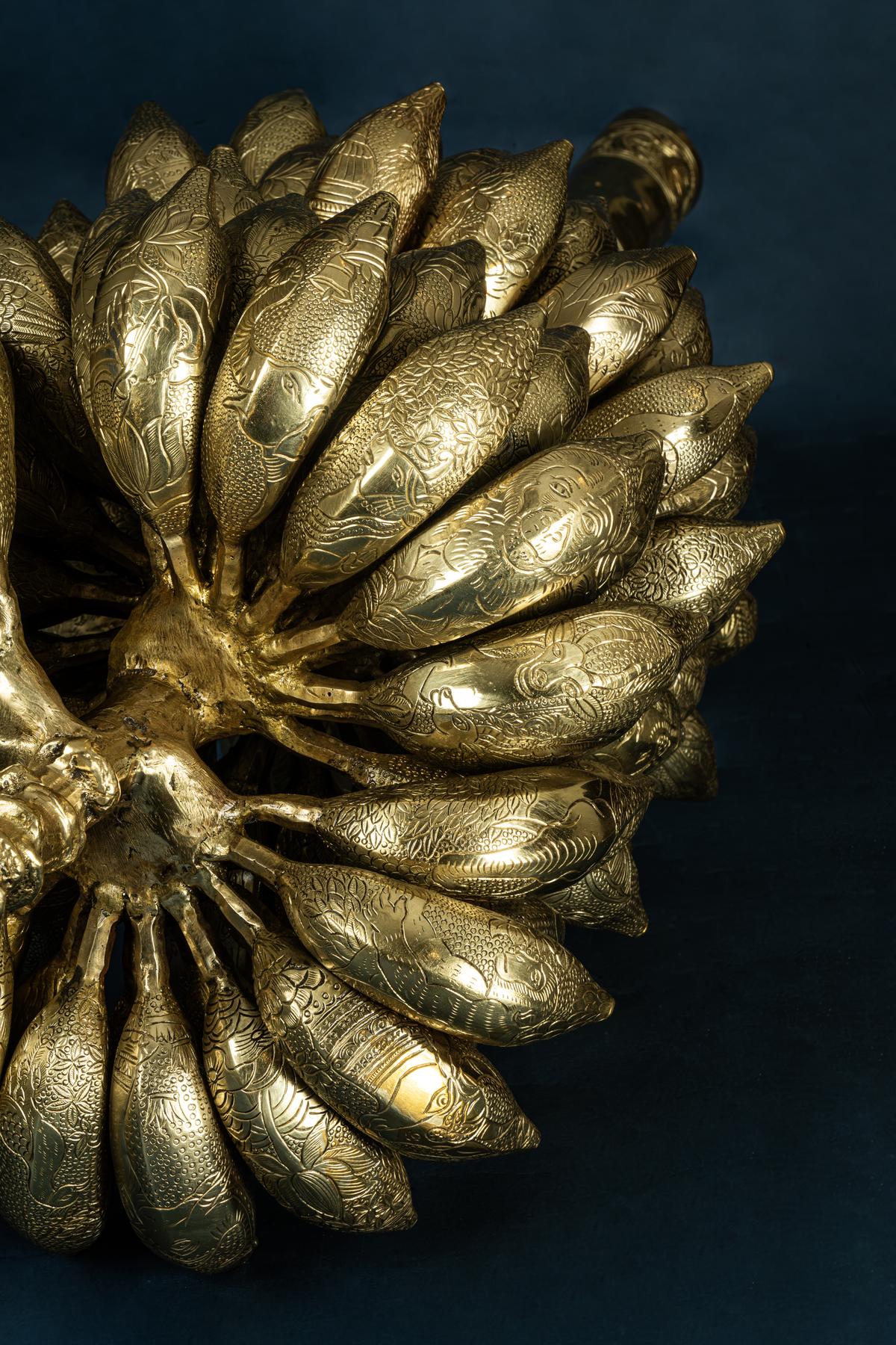 Jengum Gadi’s Untitled (2025, brass sculpture)