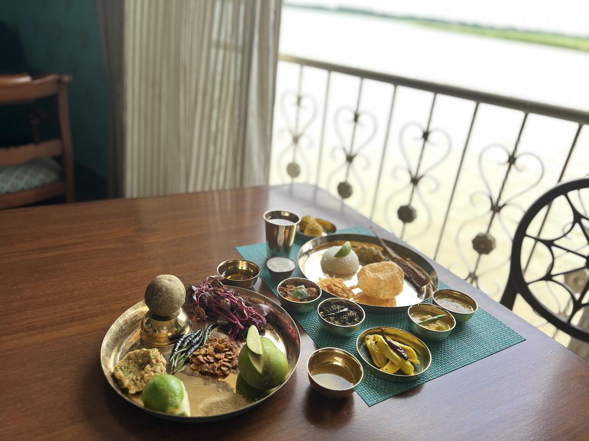 A vegan Bengali thali on the Ganges Voyager