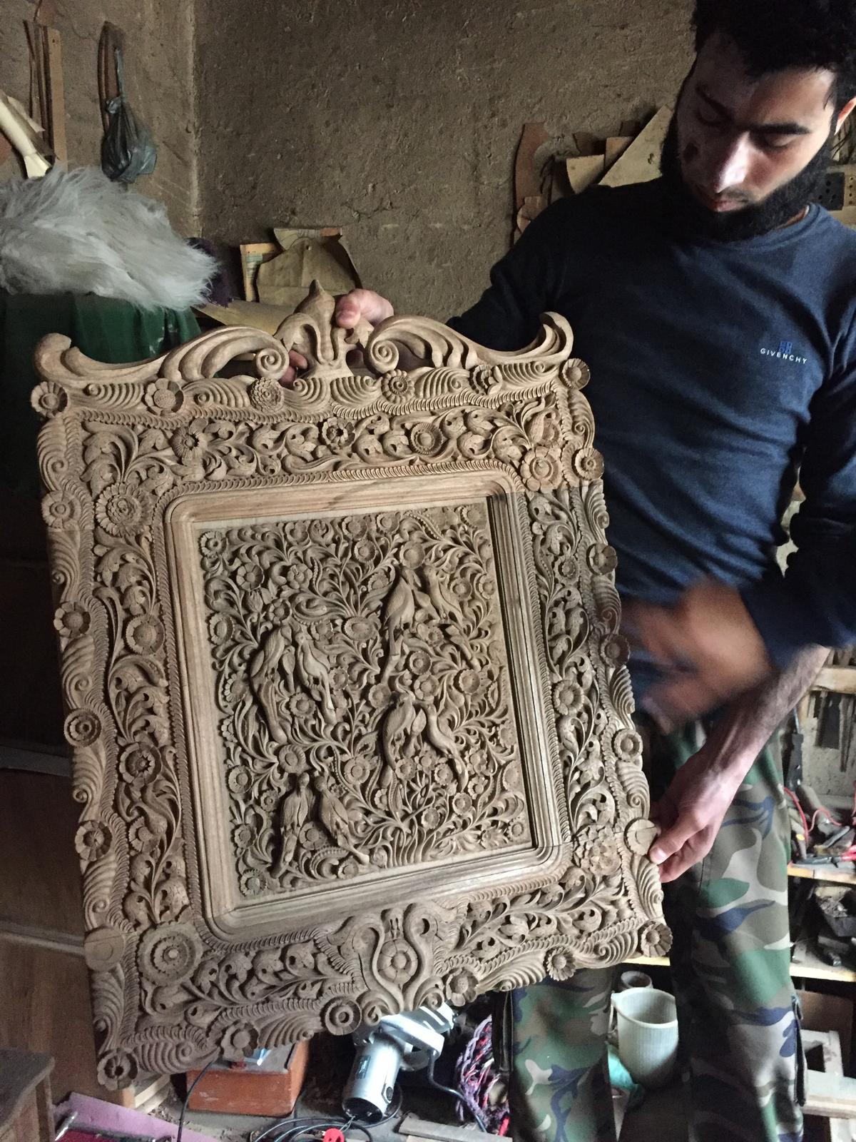 A slab of wood becomes intricate art