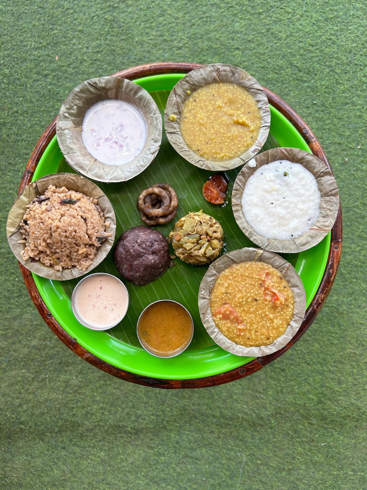 The lunch thaali at Thaenthinai 