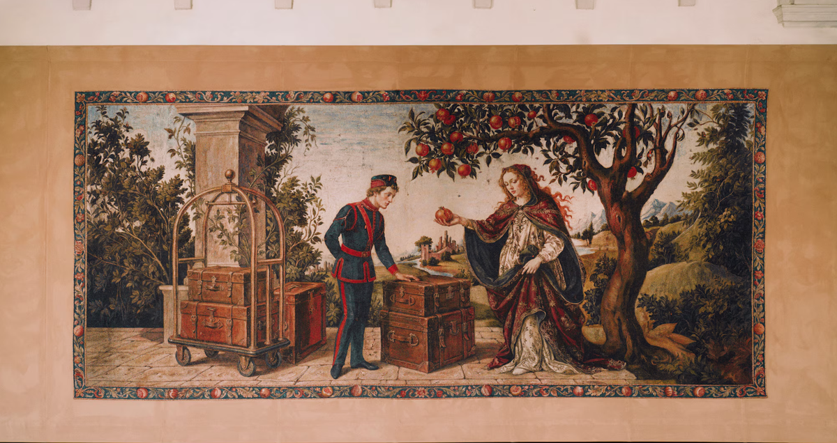 A tapestry at Gucci Memoria