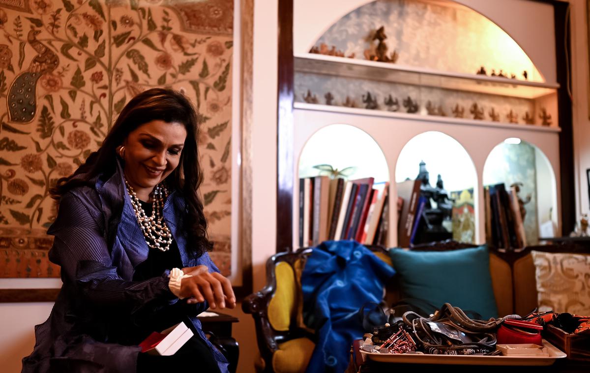 Anita Ratnam with a few of her museum shop finds.