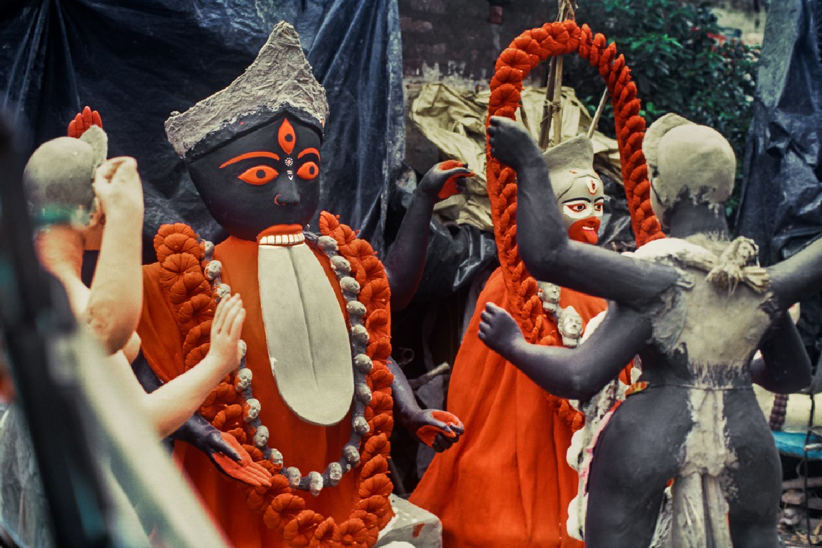 Pujo idols in Kumartuli