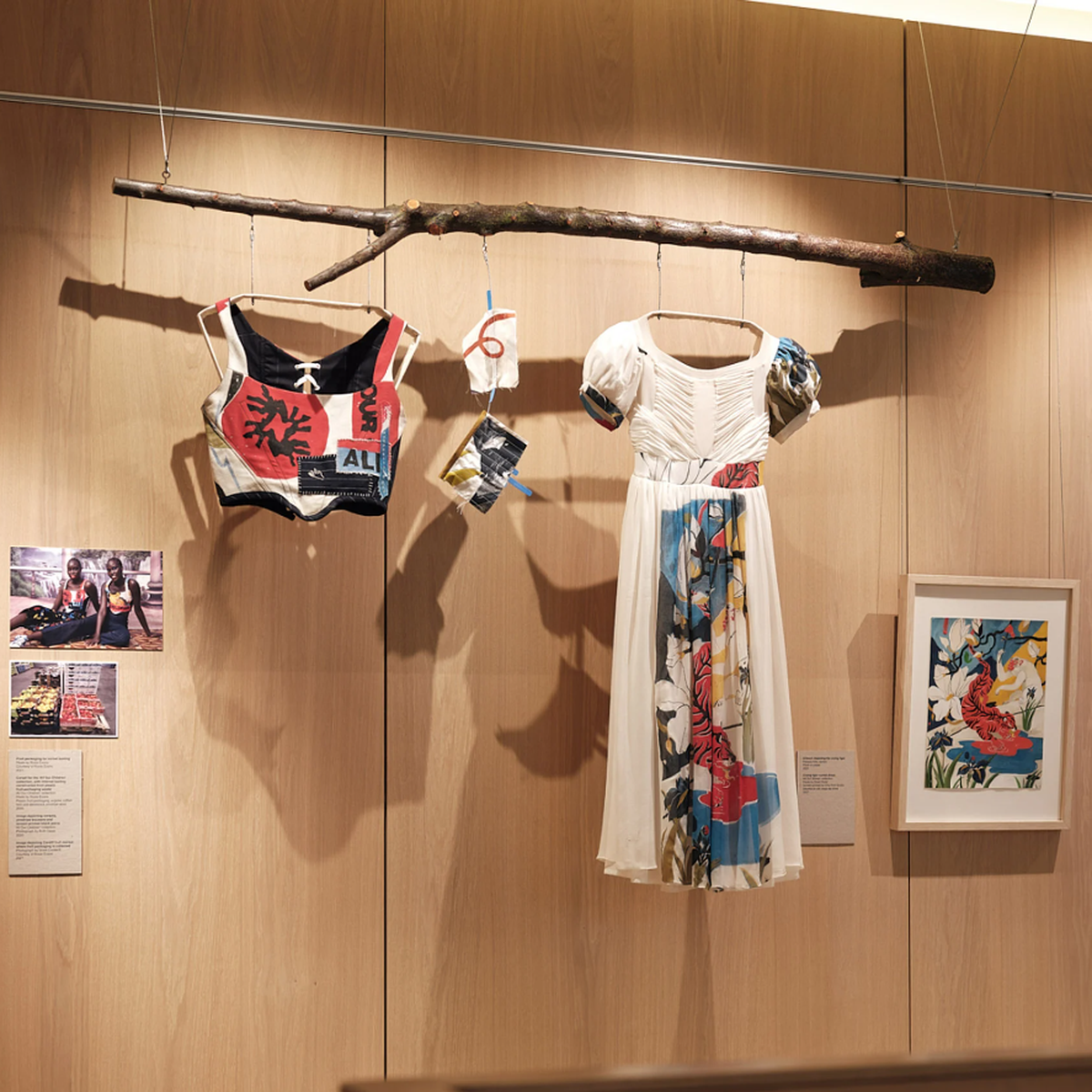 A display from London-based designer Bethany Williams’s exhibition.