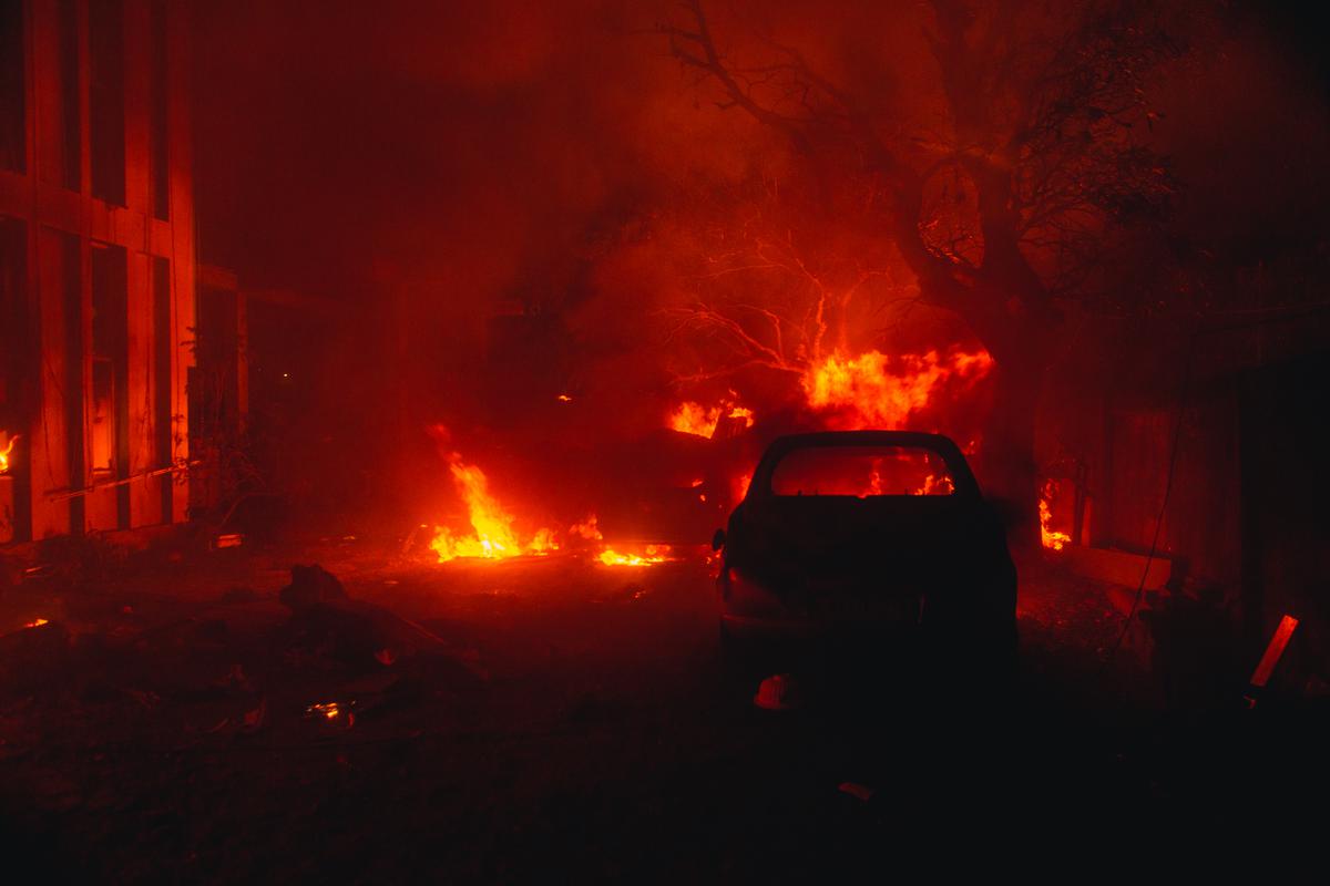 Vehicles that were burnt during the conflict