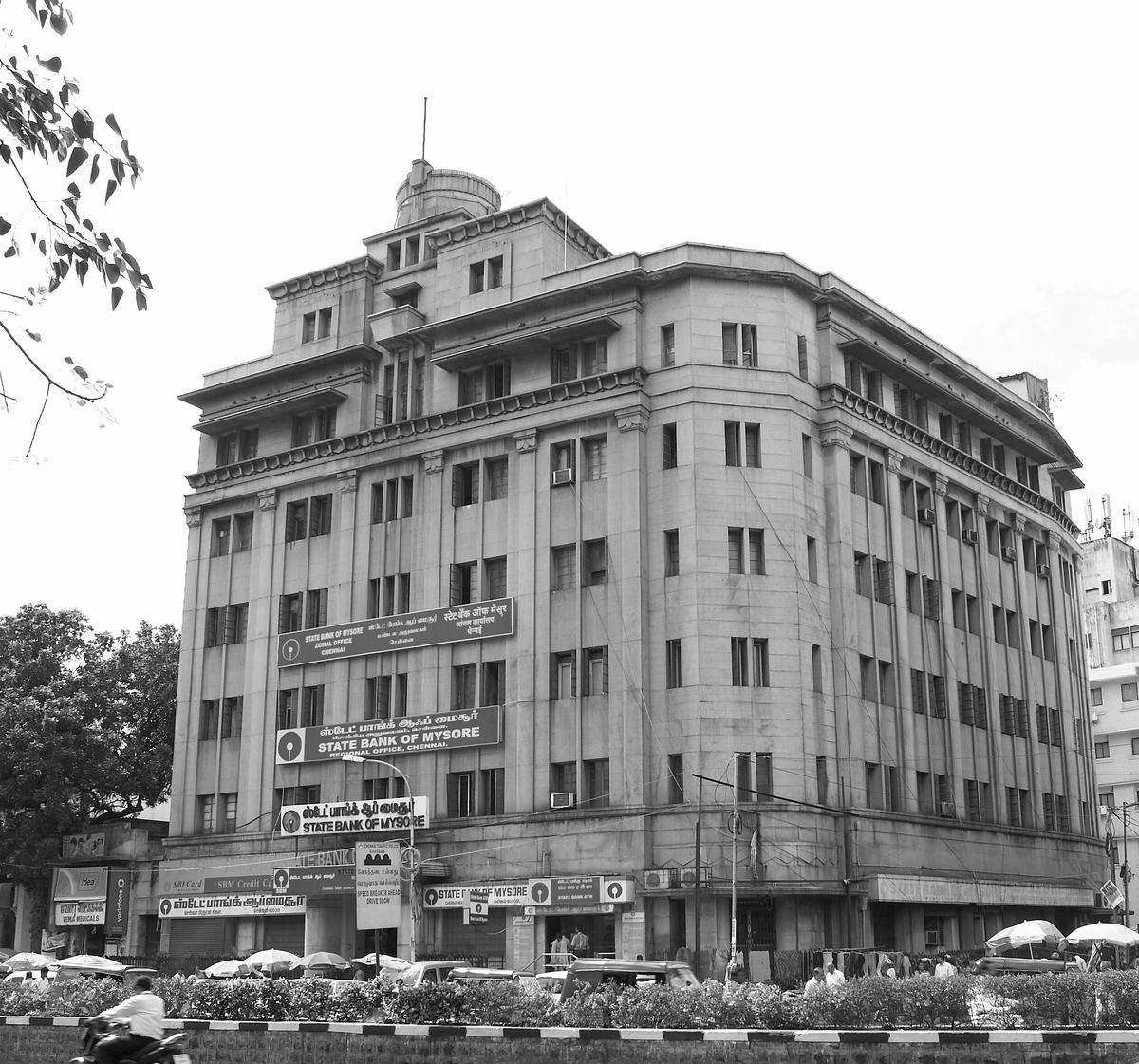 The building of the State Bank of Mysore in Chennai