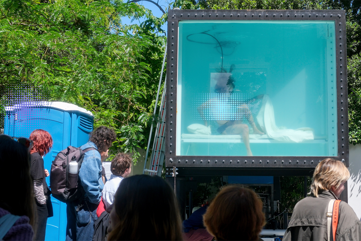 Visitors at the Austrian Pavilion