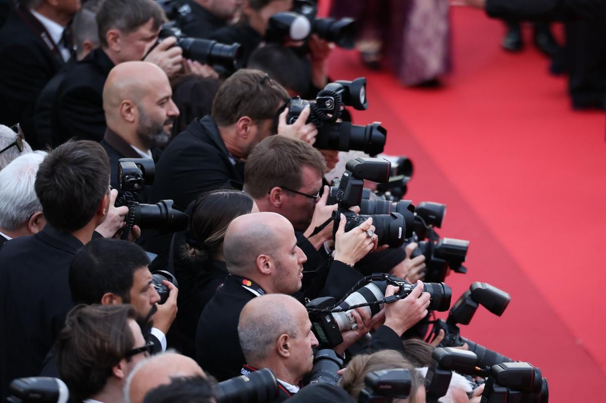 Photographers line up at the red carpet at Cannes