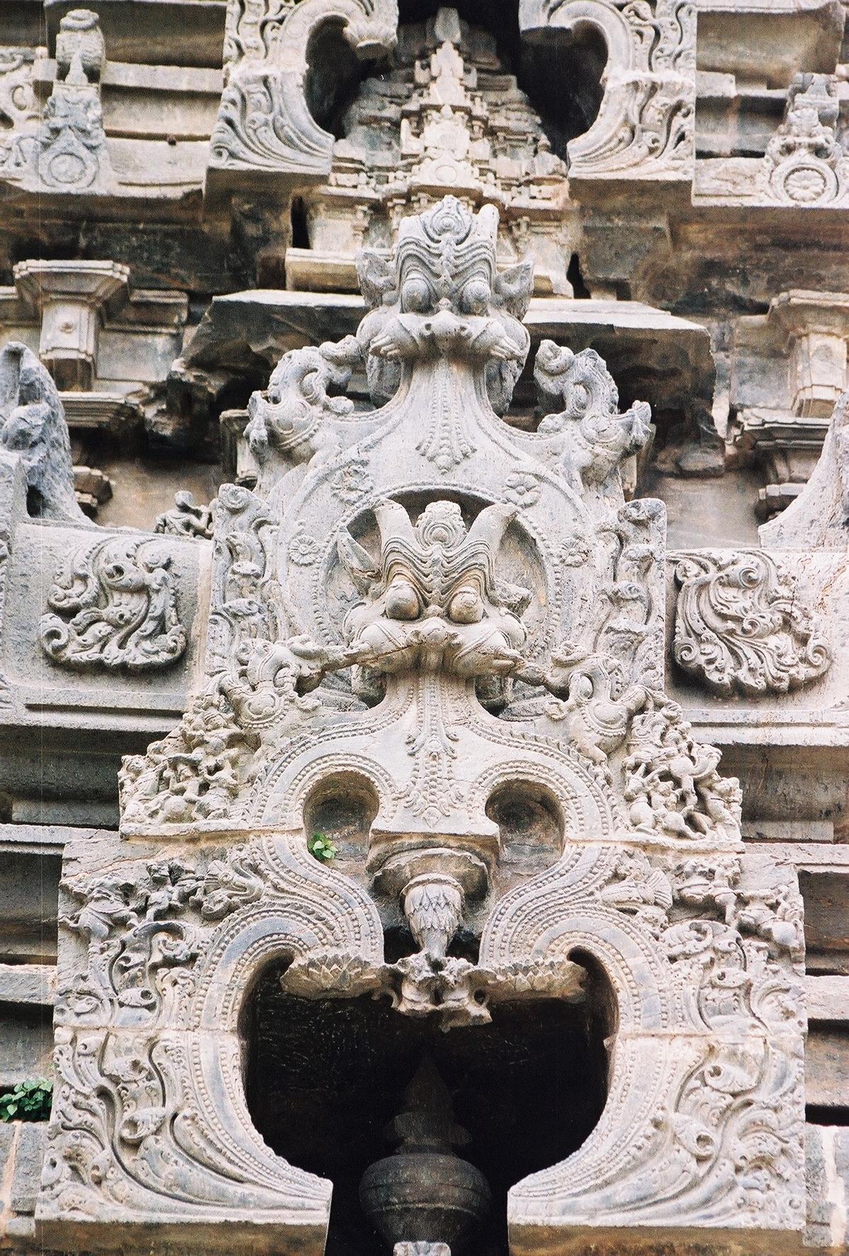 Kirtimukha relief at Amrutesvara Temple in Annigeri