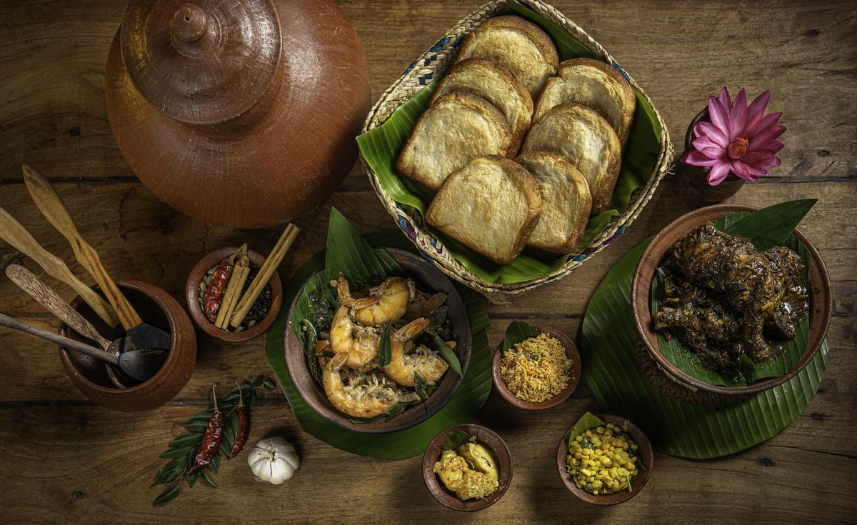 Dara poranu paan, or firewood oven-baked bread, is served with a soup, Thambun hodi