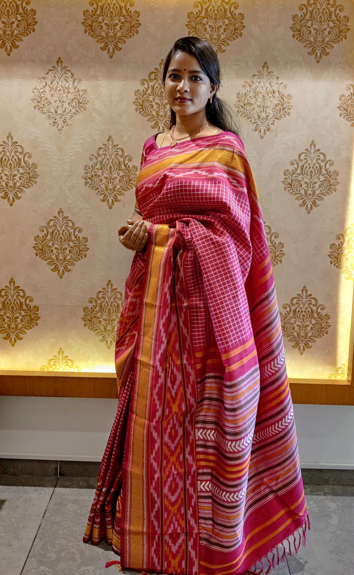 Gayathri KK wears a Thanjavur Ikkat Saree