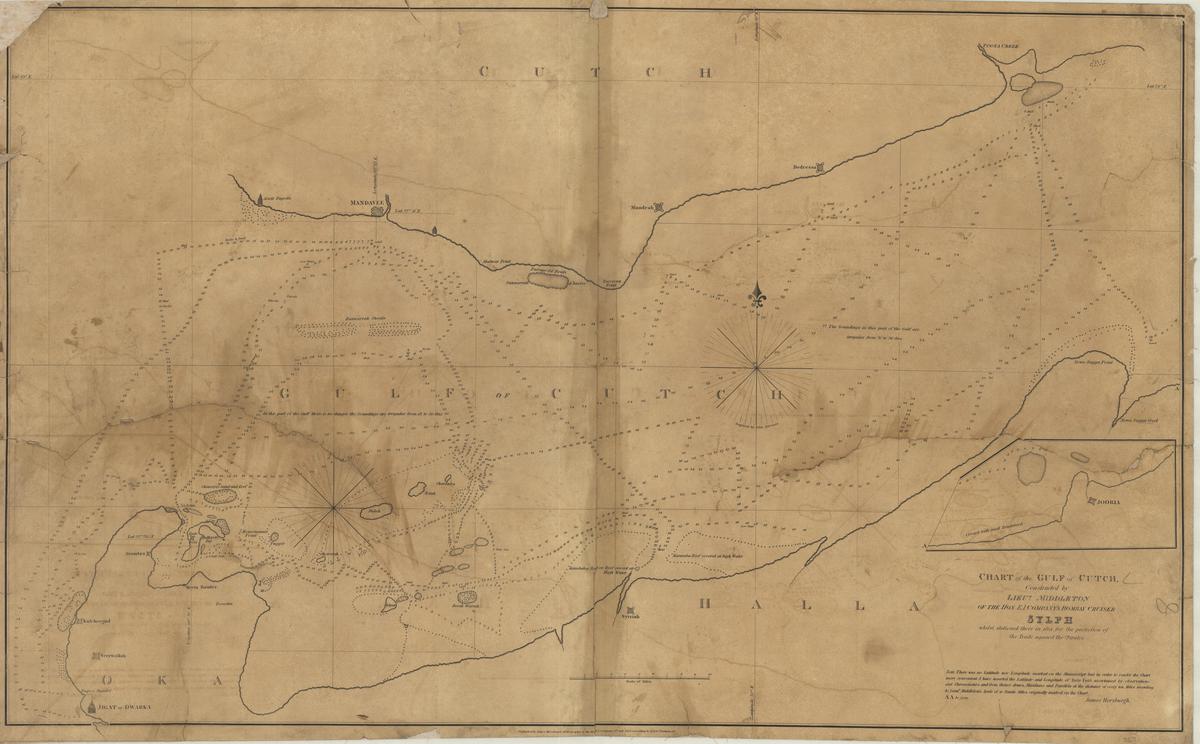 Chart of the Gulf of Cutch constructed by Lieut Middleton of the East India Company’s Bombay Cruiser, Sulphur while stationed there in 1821 for the protection of trade against pirates