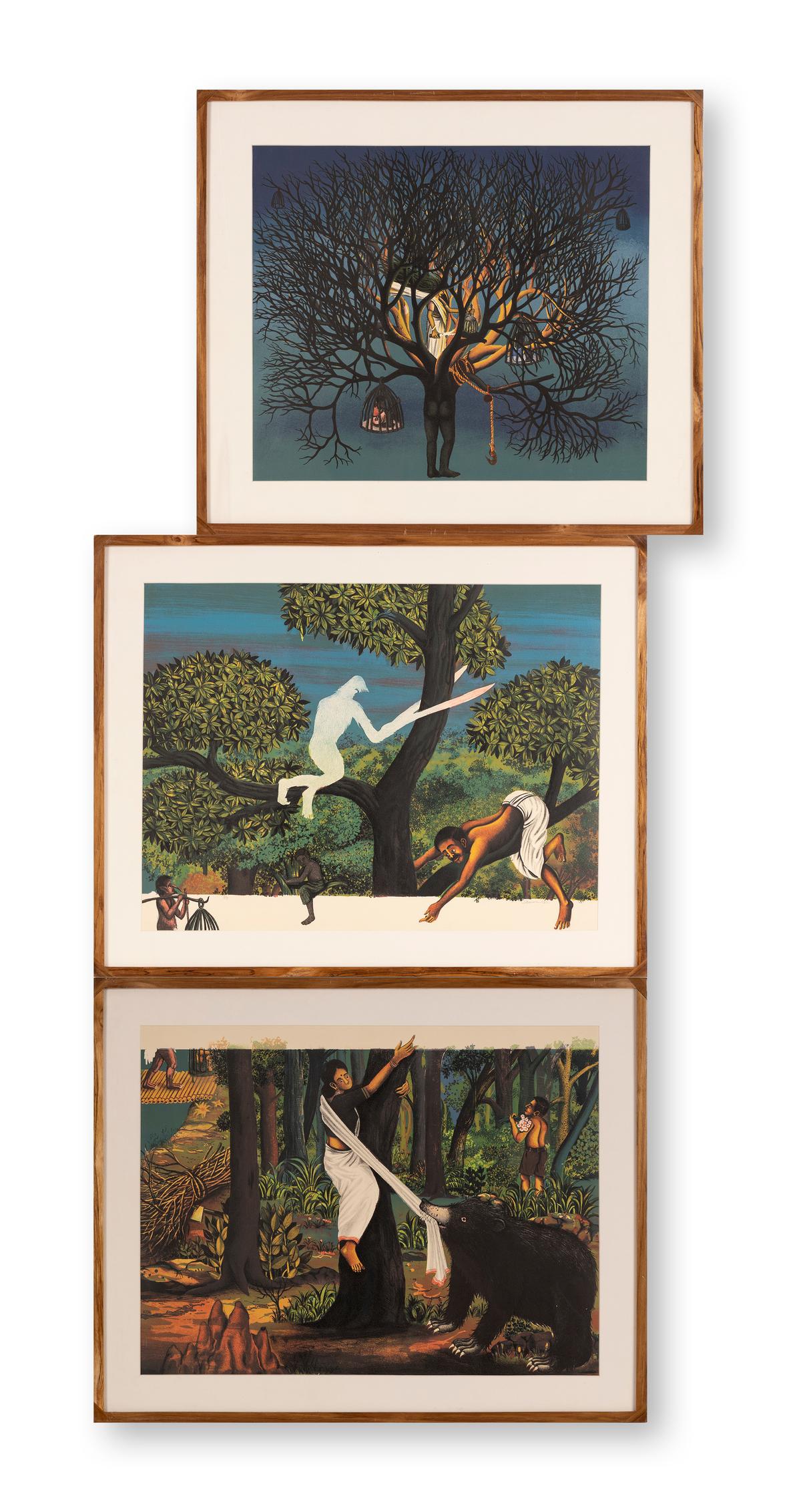 A Árvore Amaldiçoada, de Subrat Kumar Behera (litografia sobre papel)