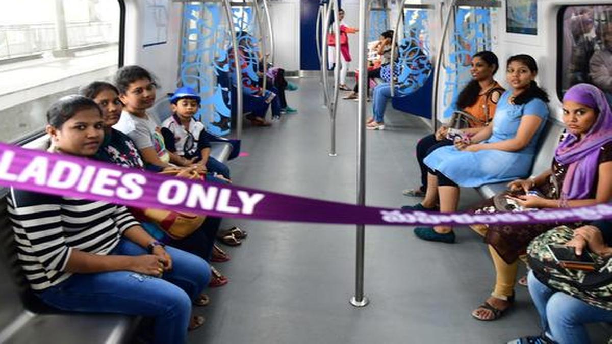 Ladies compartment on the metro in Hyderabad The Hindu