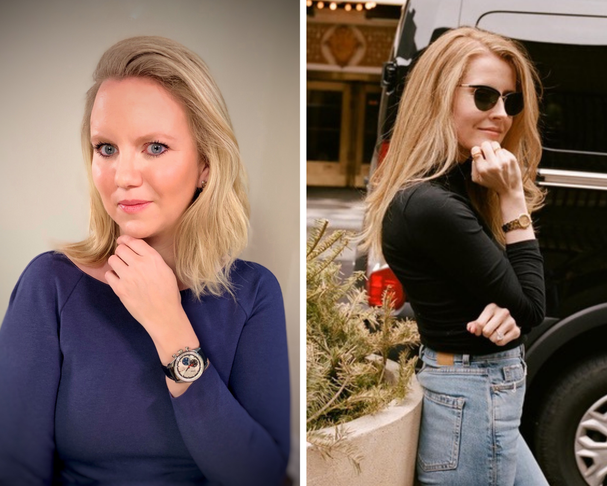 Laetitia Hirschy, co-founder of Watch Femme and (right) JJ Owens, who works in marketing at Watchonista