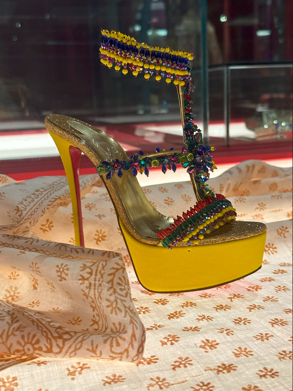 These 'davibroda platos' by Christian Louboutin are a fun reference to the infamous princess Sita Devi of Baroda, who rubbed shoulders with the crème-de-la-crème of European society and was known for her extravagant jewelry and lifestyle Used to go