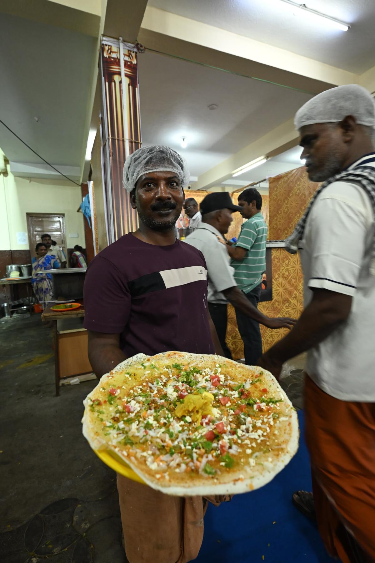 Cheese dosai at the sabha canteen by Sri Sasthalaya Catering