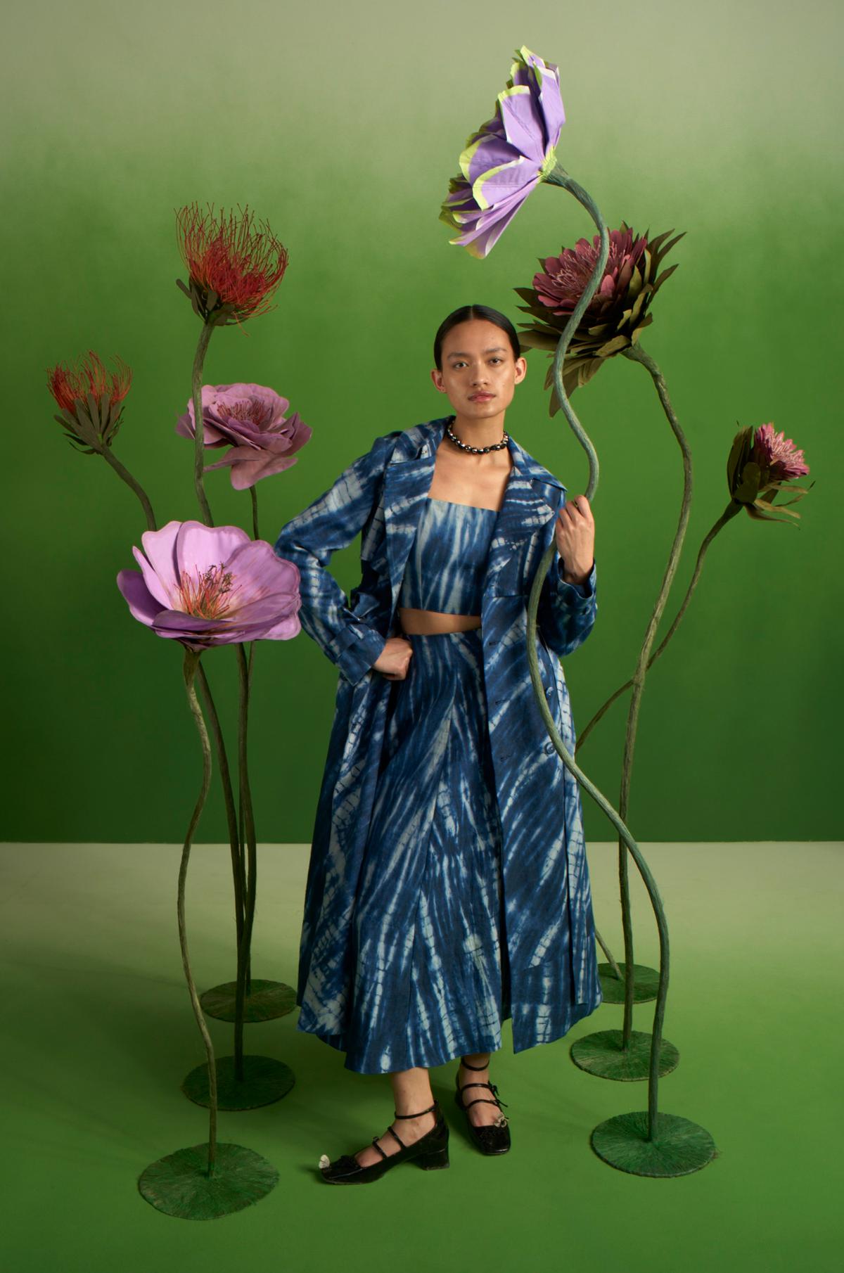 Equilibrium pivots on traditional tie-and-dye techniques, such as shibori, bandhani and leheriya