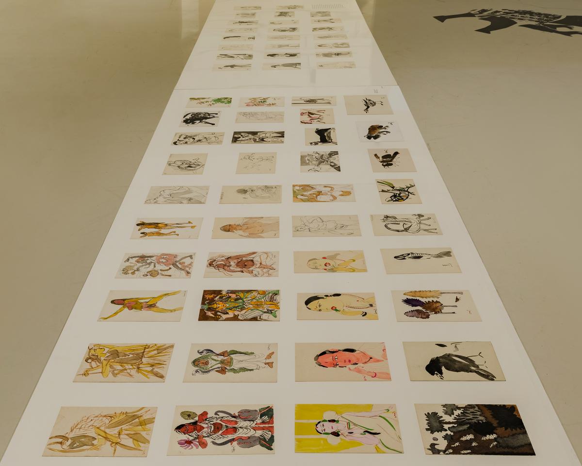 Ballpoint pen, watercolour, gouache on postcards Ballpoint pen, watercolour, gouache on postcards