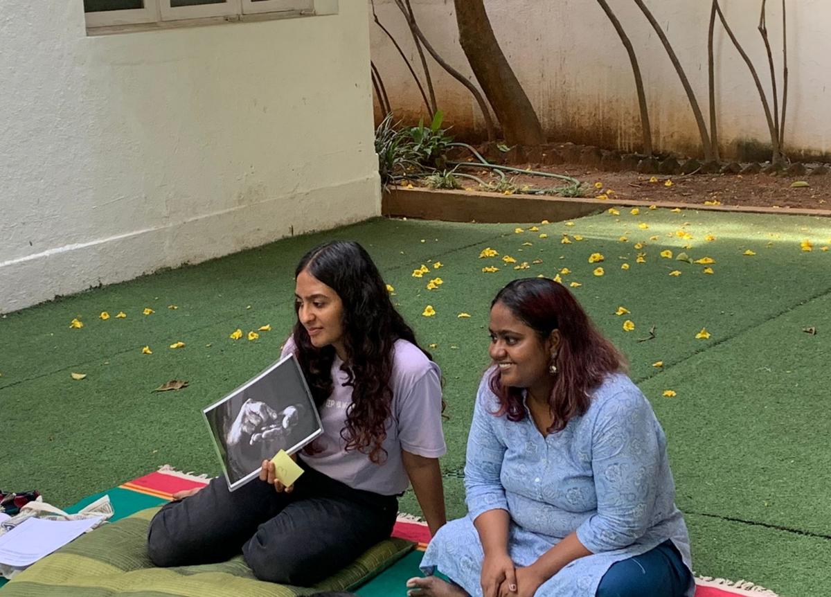 Poorvaja Prakash and Srilakshmi R during a session for SkilLit Readers