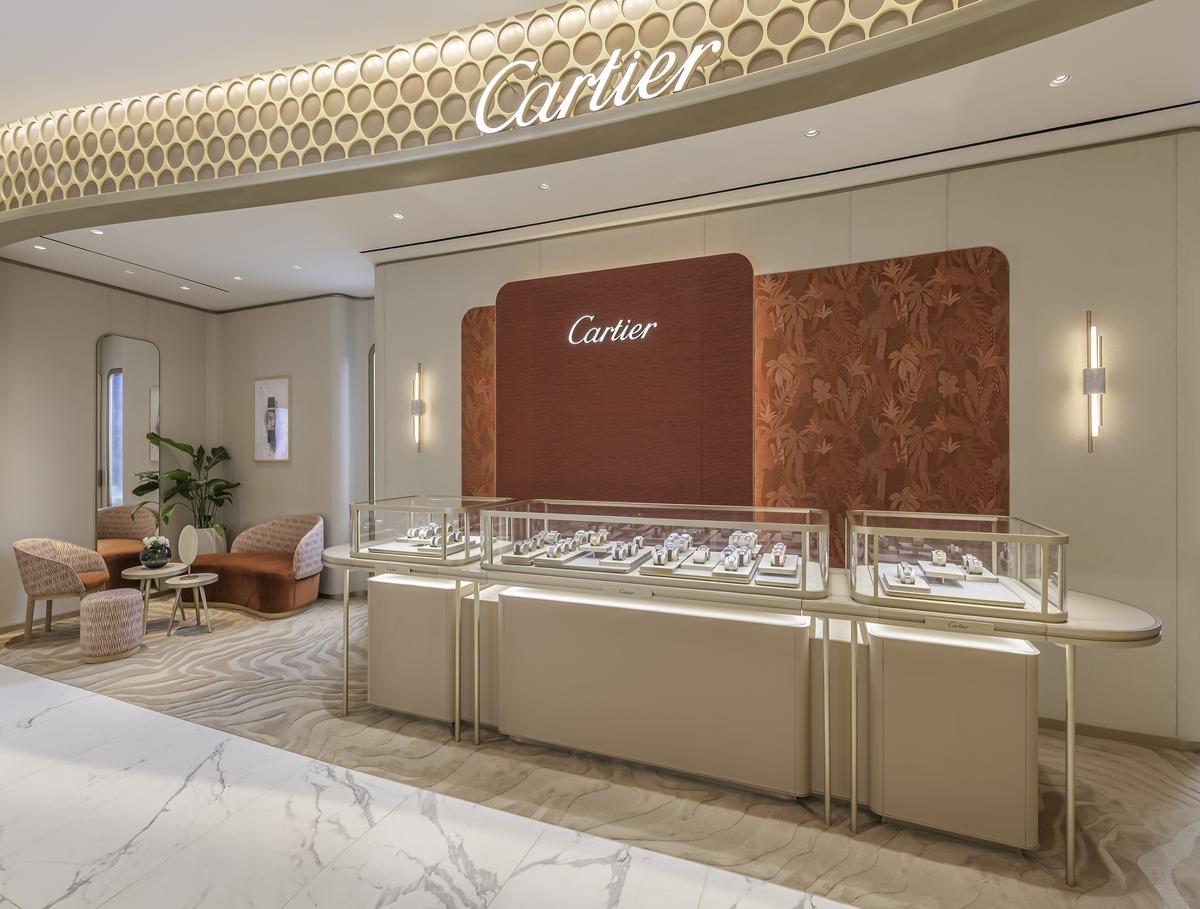The Cartier watch display 
