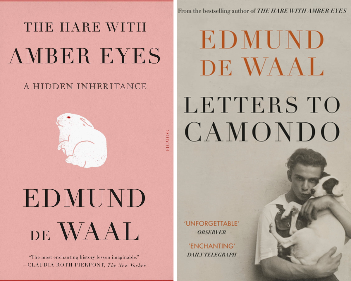 Book covers of 'The Hare with Amber Eyes' and 'Letters to Camondo'