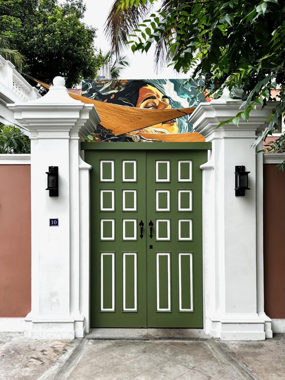 Entrance to the Franco-Tamil villa