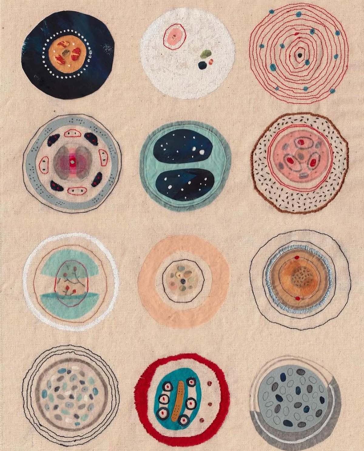 An embroidered work by Italian artist and illustrator Annalisa Bollini An embroidered work by Italian artist and illustrator Annalisa Bollini