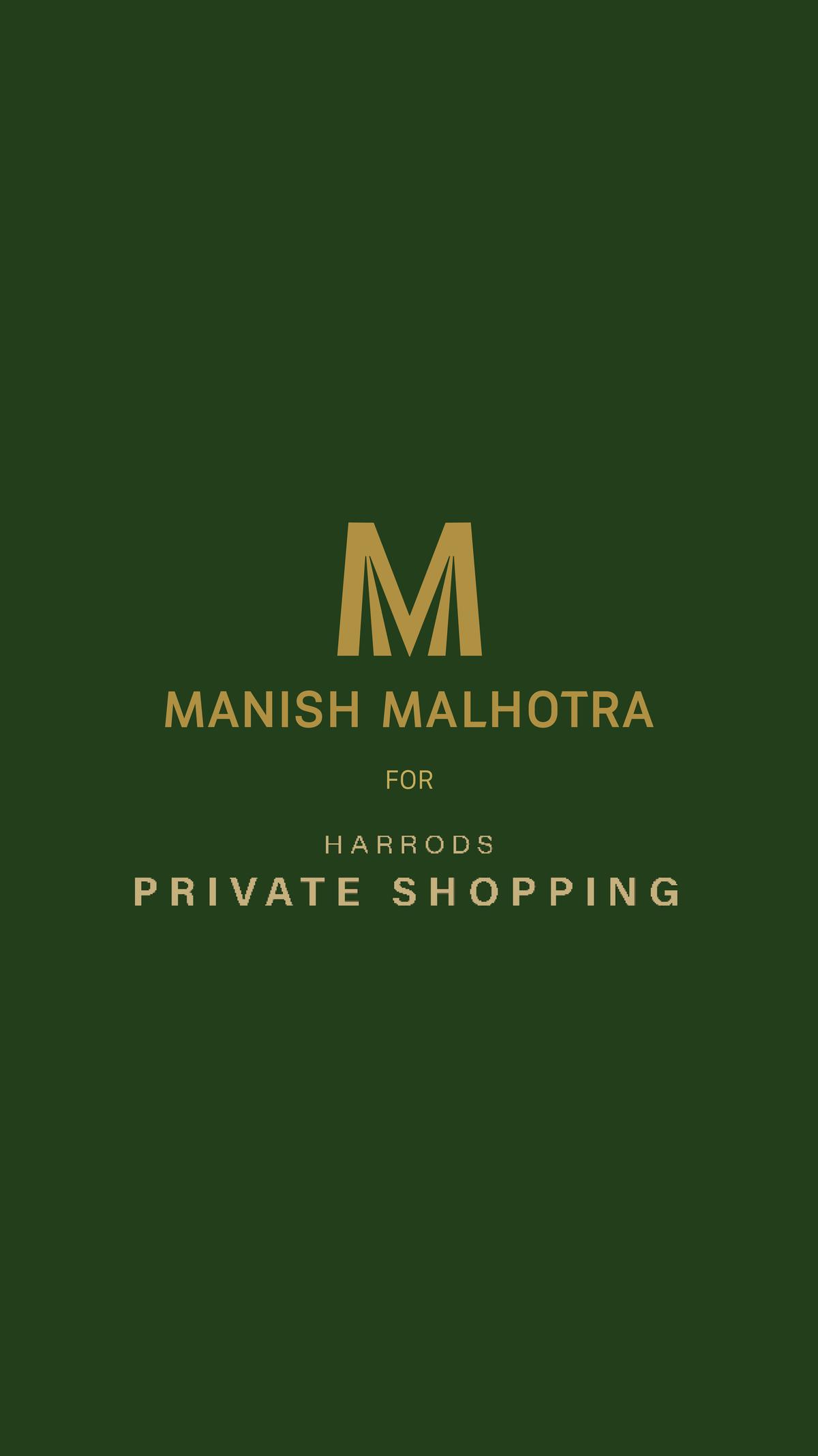 The logo of Manish Malhotra x Harrods