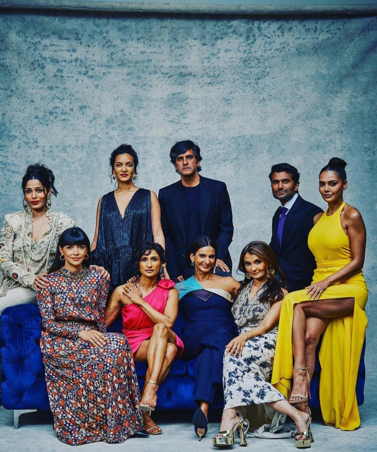 Poorna Jagannathan with her South Asian peers, including Freida Pinto, musician Anoushka Shankar, singer-songwriter Siddhartha Khosla, Sendhil Ramamurthy, Esha Gupta, Anjali Bhimani, Sarayu Blue, and Hannah Simone