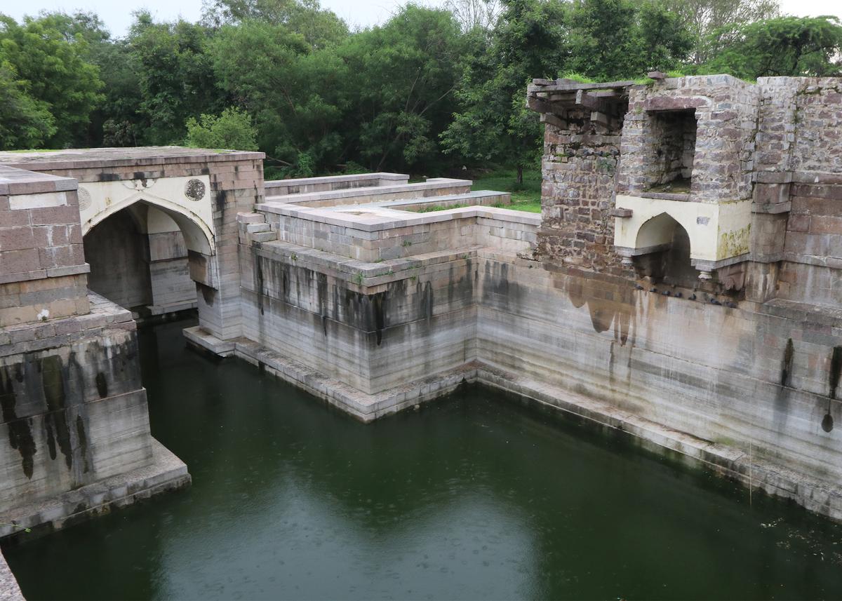 The Idgah Baoli, which was built with hand-dressed granite stones
