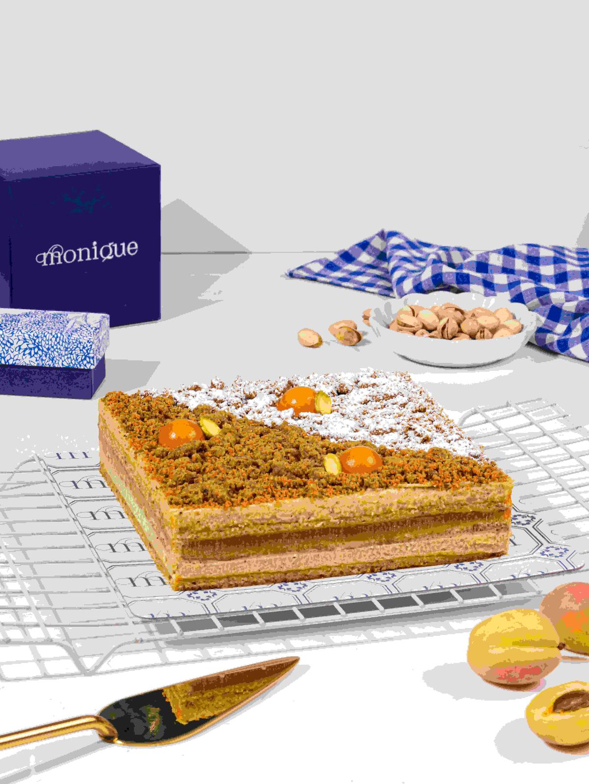 Pistachio and Apricot Opéra at Monique Patisserie Pistachio and Apricot Opéra at Monique Patisserie