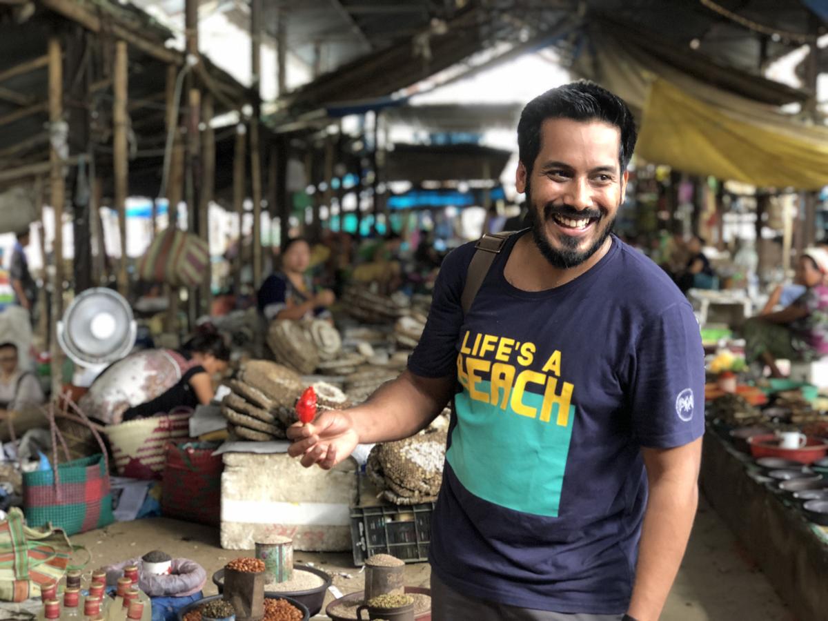 Chef Thomas Zacharias at a supermarket in Dimapur, Nagaland