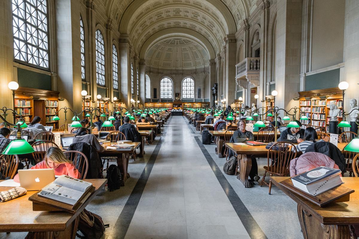 Bates Hall at the The Boston Public Library, a reading room that encourages you to focus Bates Hall at the The Boston Public Library, a reading room that encourages you to focus