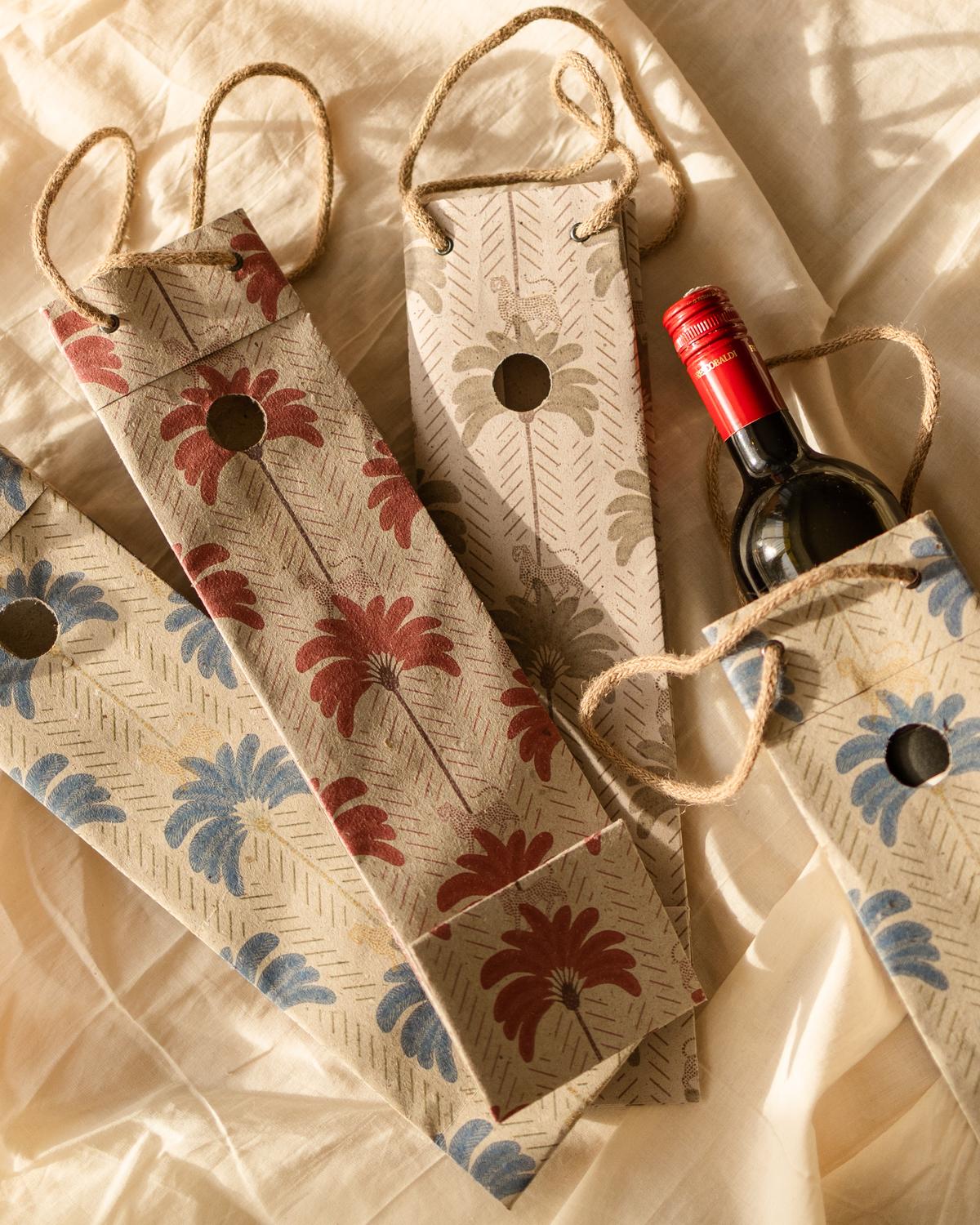 Wine holders at Bluecat Paper