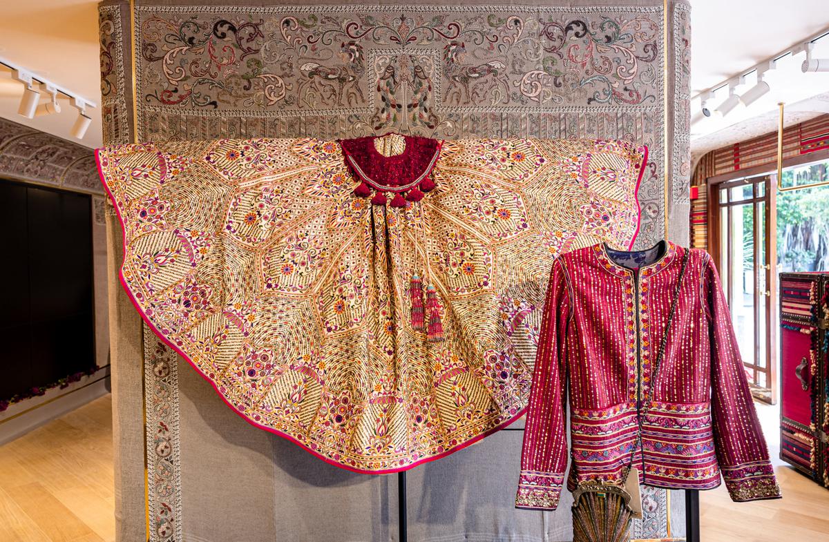 An interior shot of outfits on display at the Delhi store