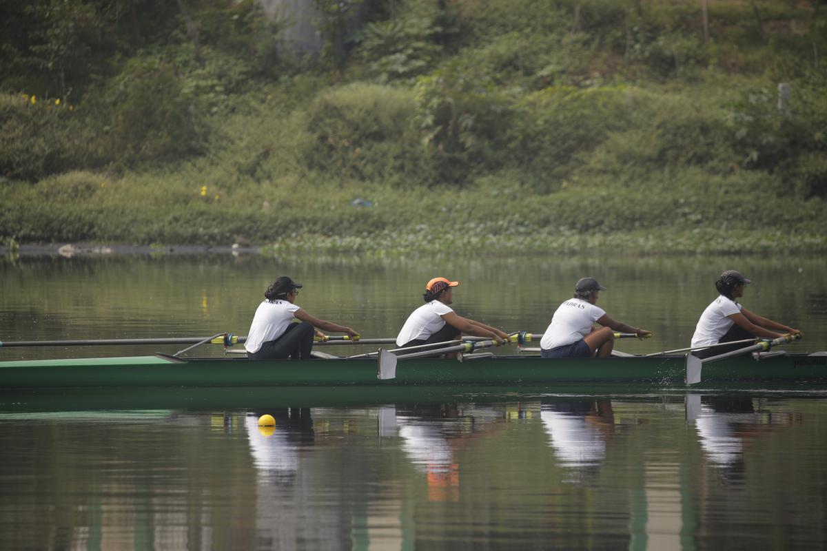 Rowers at the Madras Boat Club.
