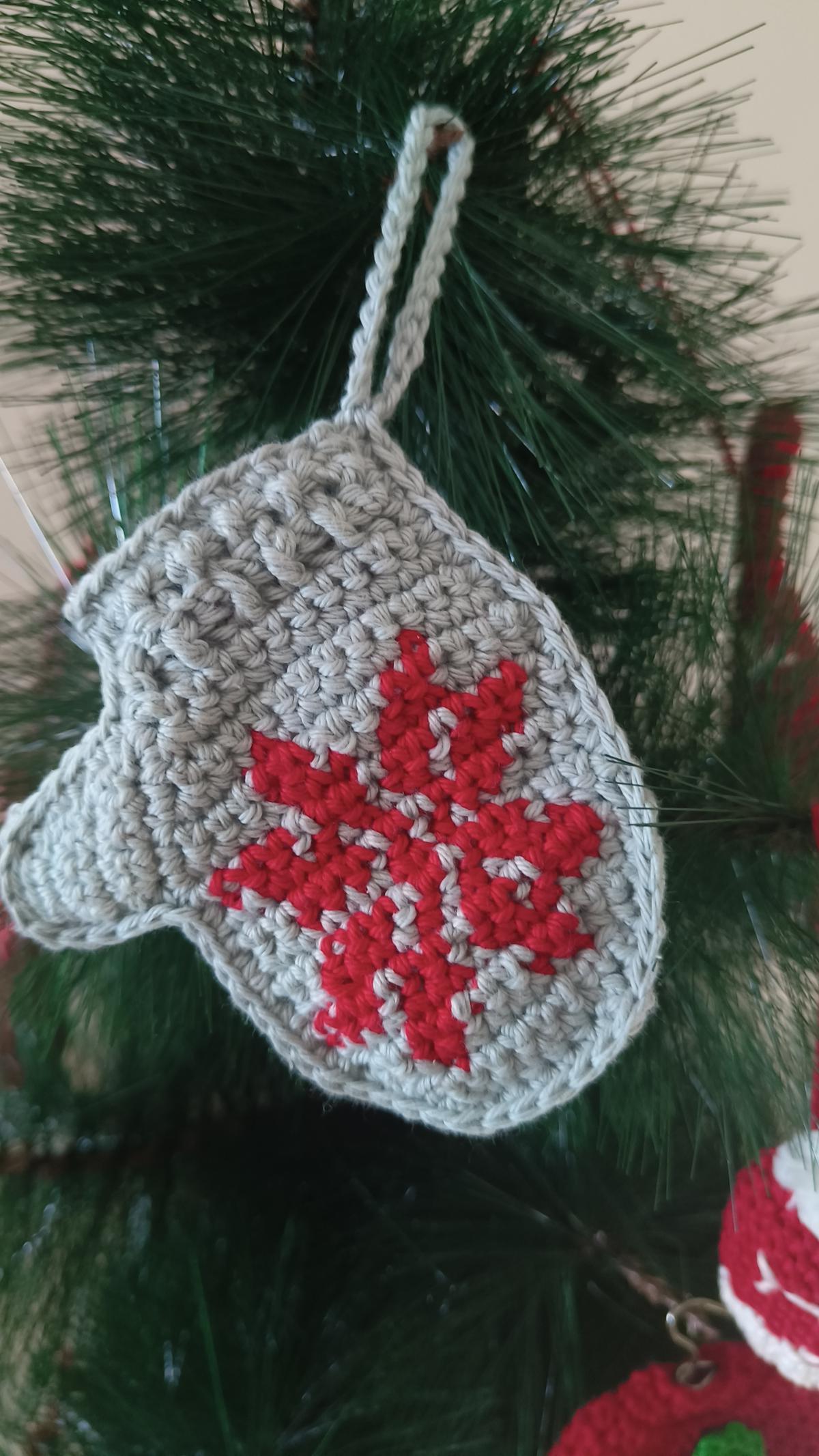 A knitted ornament by Knotty Manager