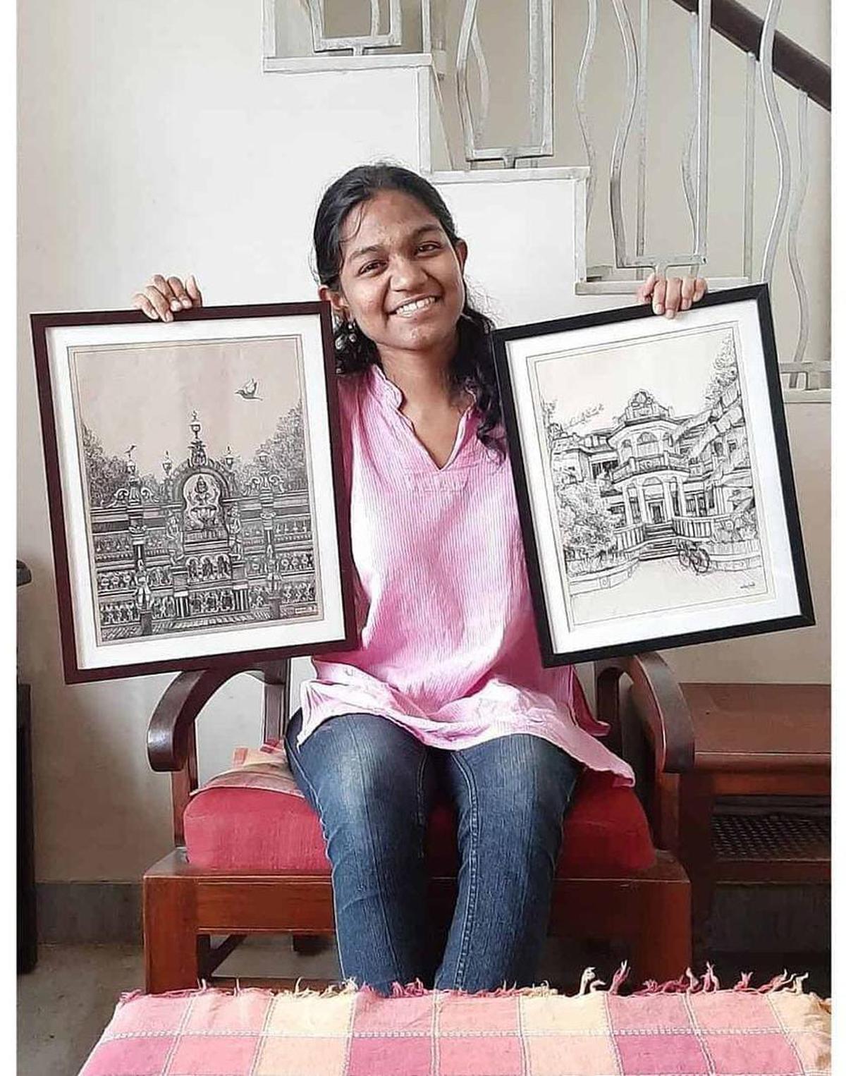 Lakshmi Olagammai’s hand-drawn illustrations will be digitised and converted into postcards for guests of the Chettinad Festival this year