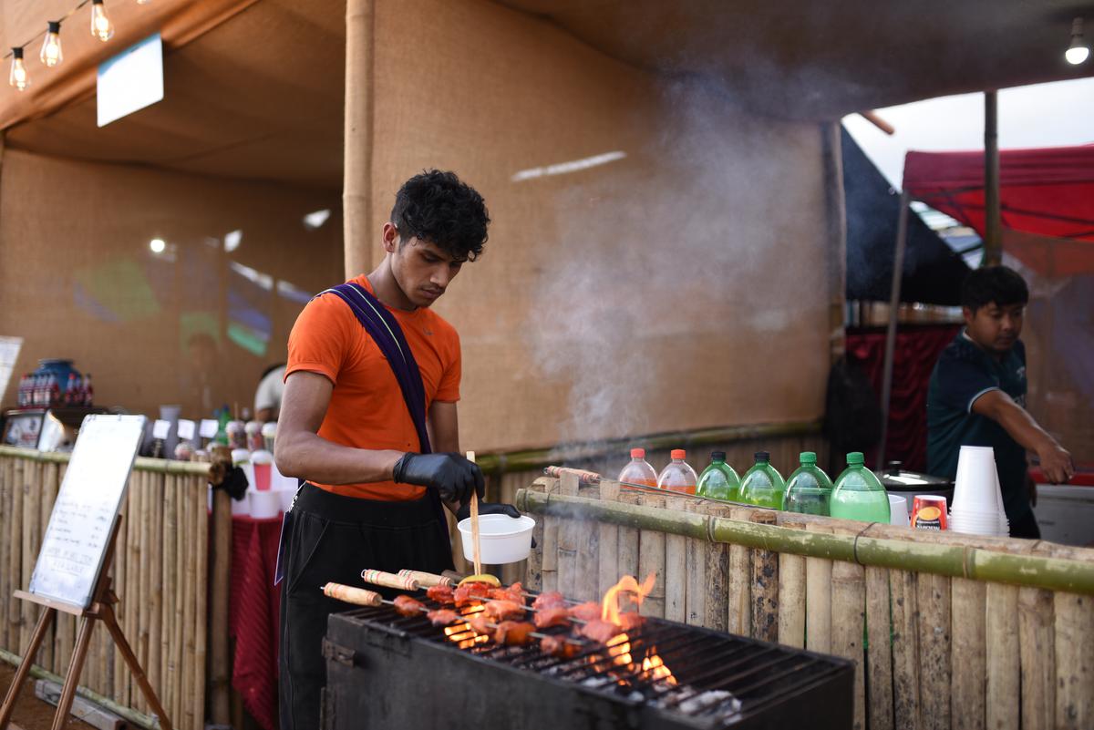 Food at the music festival.